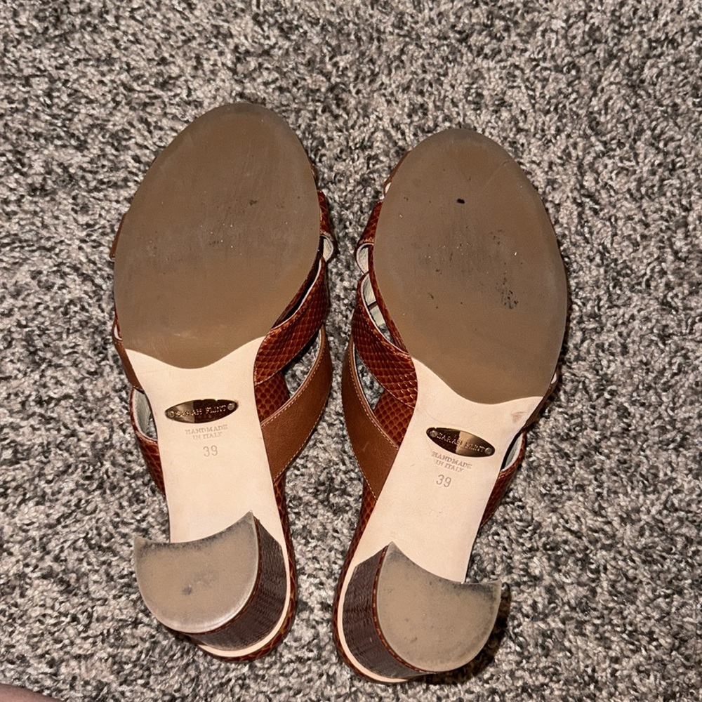 Sarah Flint Chestnut Strappy Sandals - Picture 3 of 3